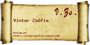Vinter Zsófia névjegykártya